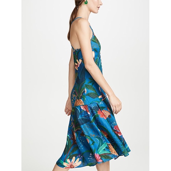 NEW NWT Farm Rio Anthropologie Midi Floral Dress S - Picture 2 of 5